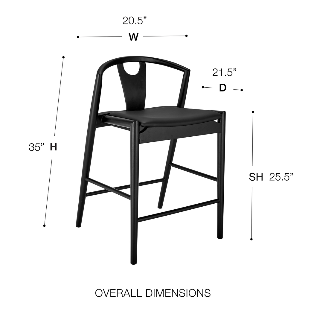 Iduna I Black Counter Height Stool - Thumbnail - Image 9