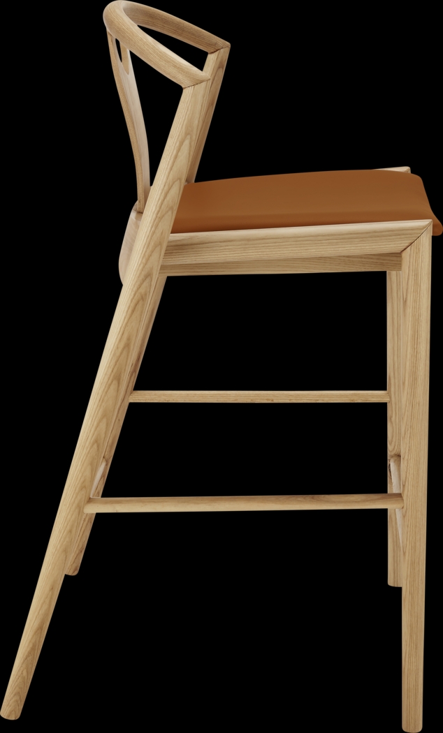 Iduna II Tan and Natural Counter Height Stool - Thumbnail - Image 3