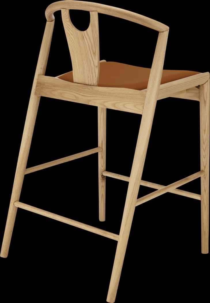 Iduna II Tan and Natural Counter Height Stool - Thumbnail - Image 5