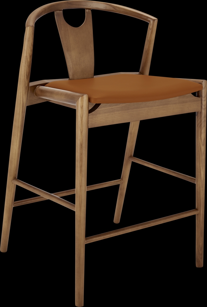 Iduna III Tan and Walnut Counter Height Stool - Thumbnail - Image 2