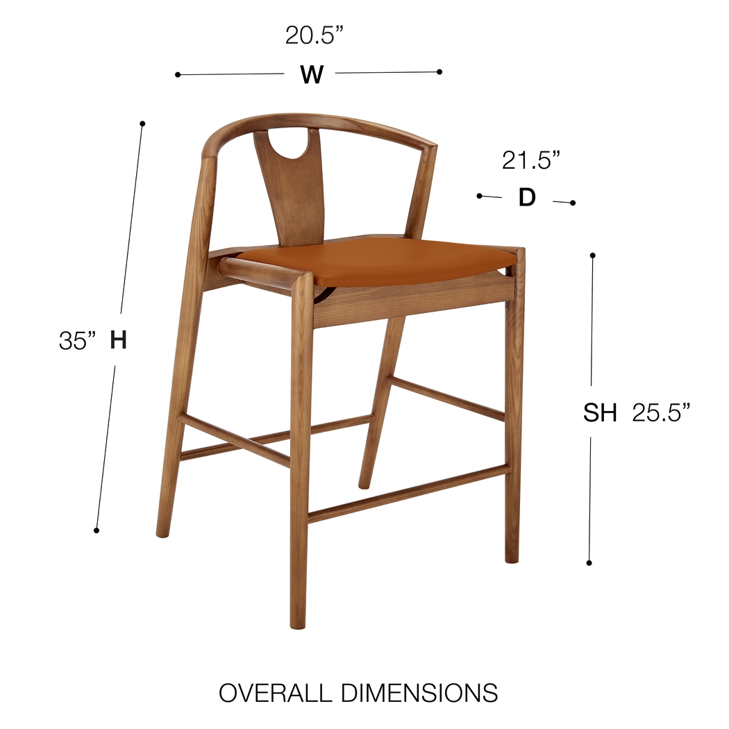 Iduna III Tan and Walnut Counter Height Stool - Thumbnail - Image 9