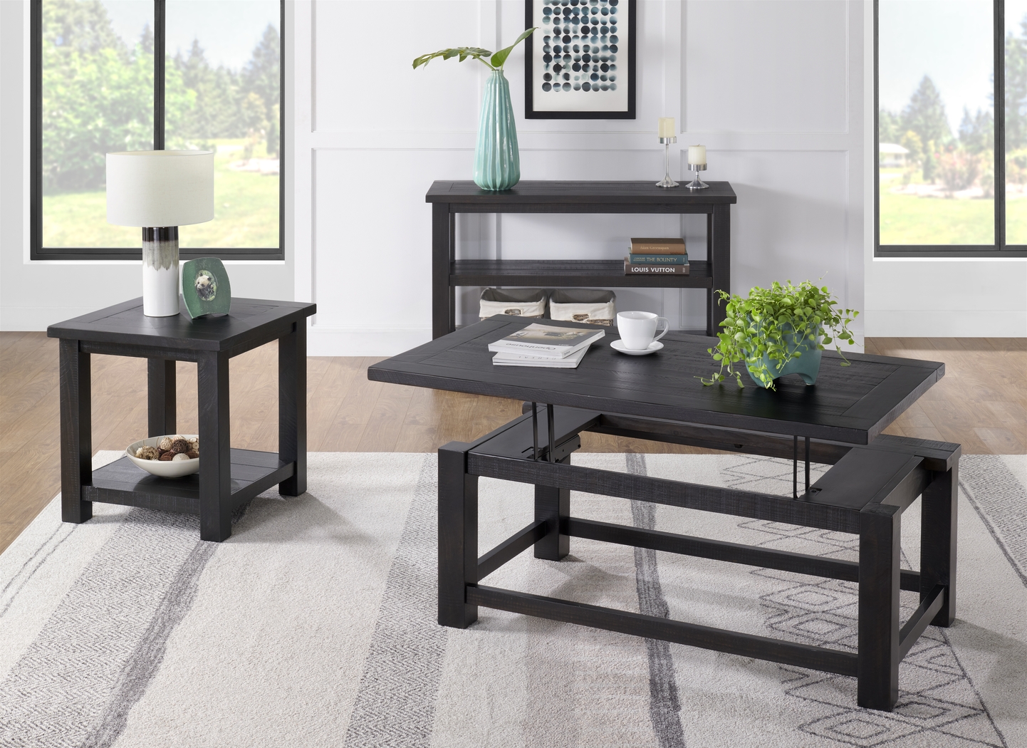 Idylwild Black Coffee Table with Lift Top - Thumbnail - Image 9