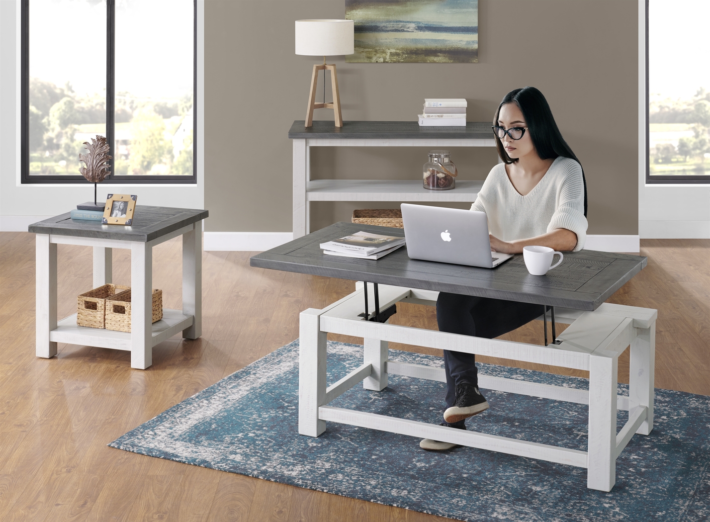 Idylwild White Coffee Table with Lift Top - Thumbnail - Image 11