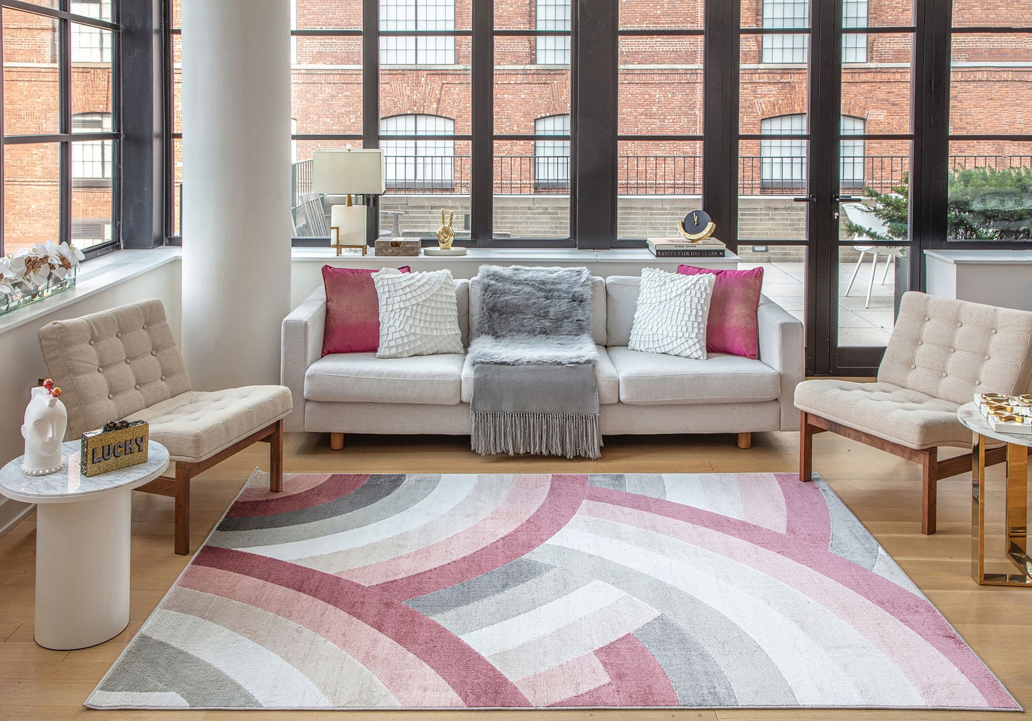 Idyora Pink 8' x 10' Rug - Thumbnail - Image 2