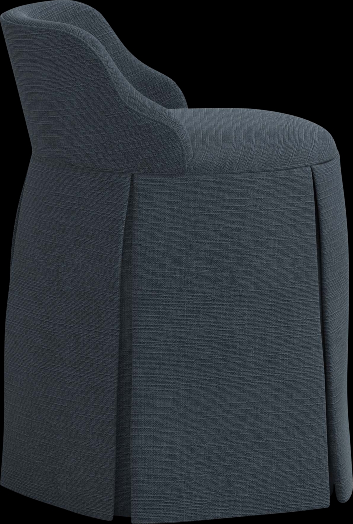 Ifanna Dark Blue Skirted Vanity Chair - Thumbnail - Image 4