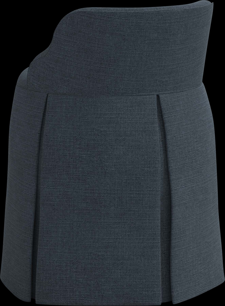 Ifanna Dark Blue Skirted Vanity Chair - Thumbnail - Image 5
