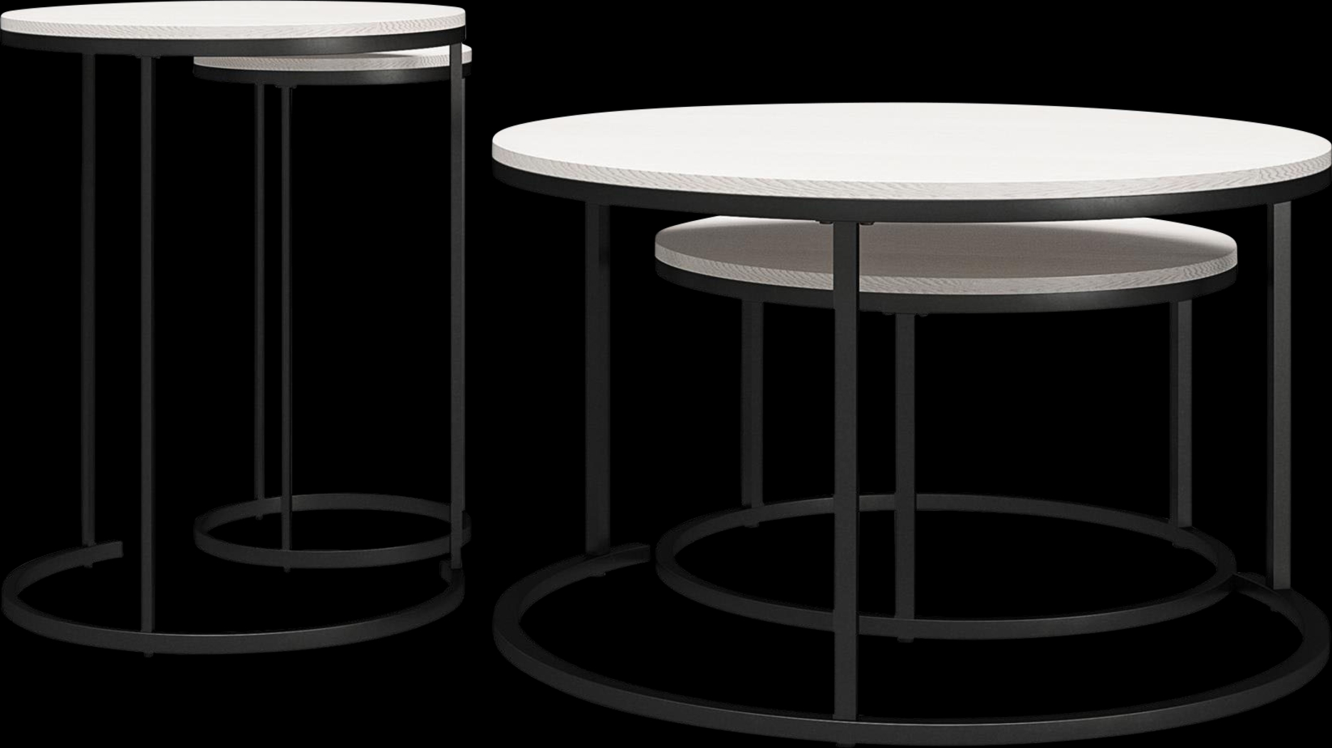 Ignatz Ivory Nesting Cocktail and End Table, Set of 4 - Thumbnail - Image 3