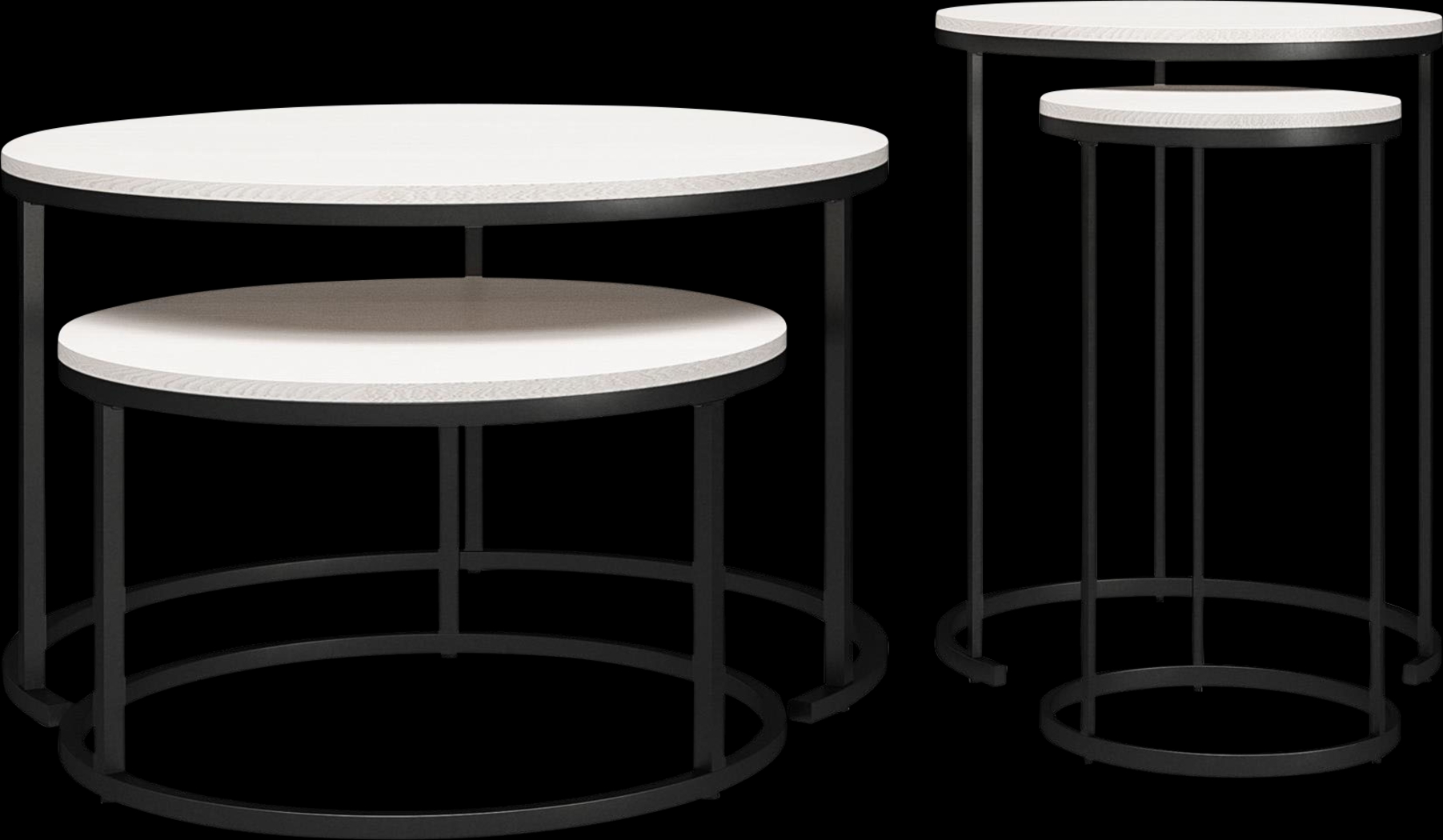 Ignatz Ivory Nesting Cocktail and End Table, Set of 4 - Thumbnail - Image 1