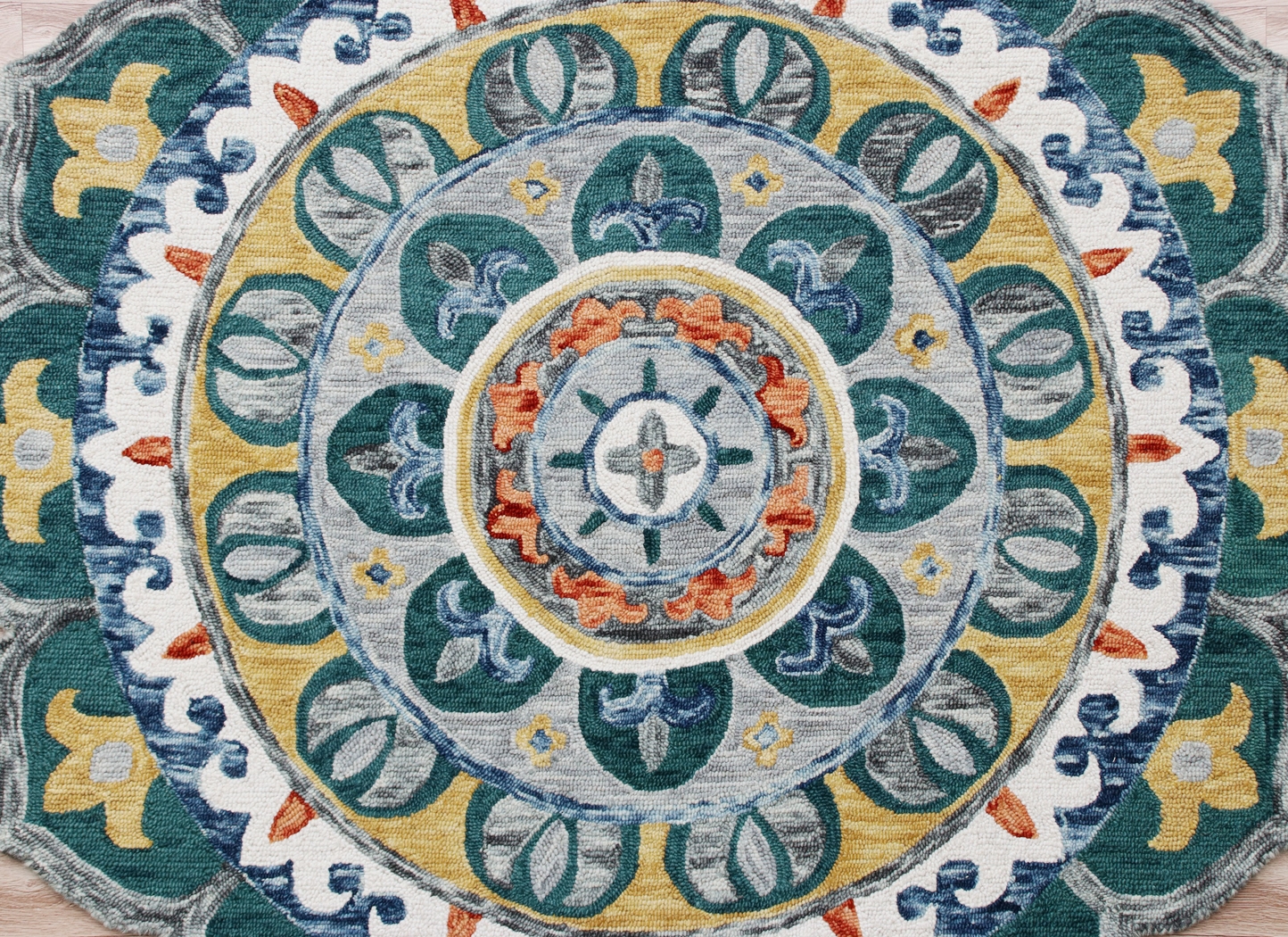 Igni Teal 4' Round Rug - Thumbnail - Image 3