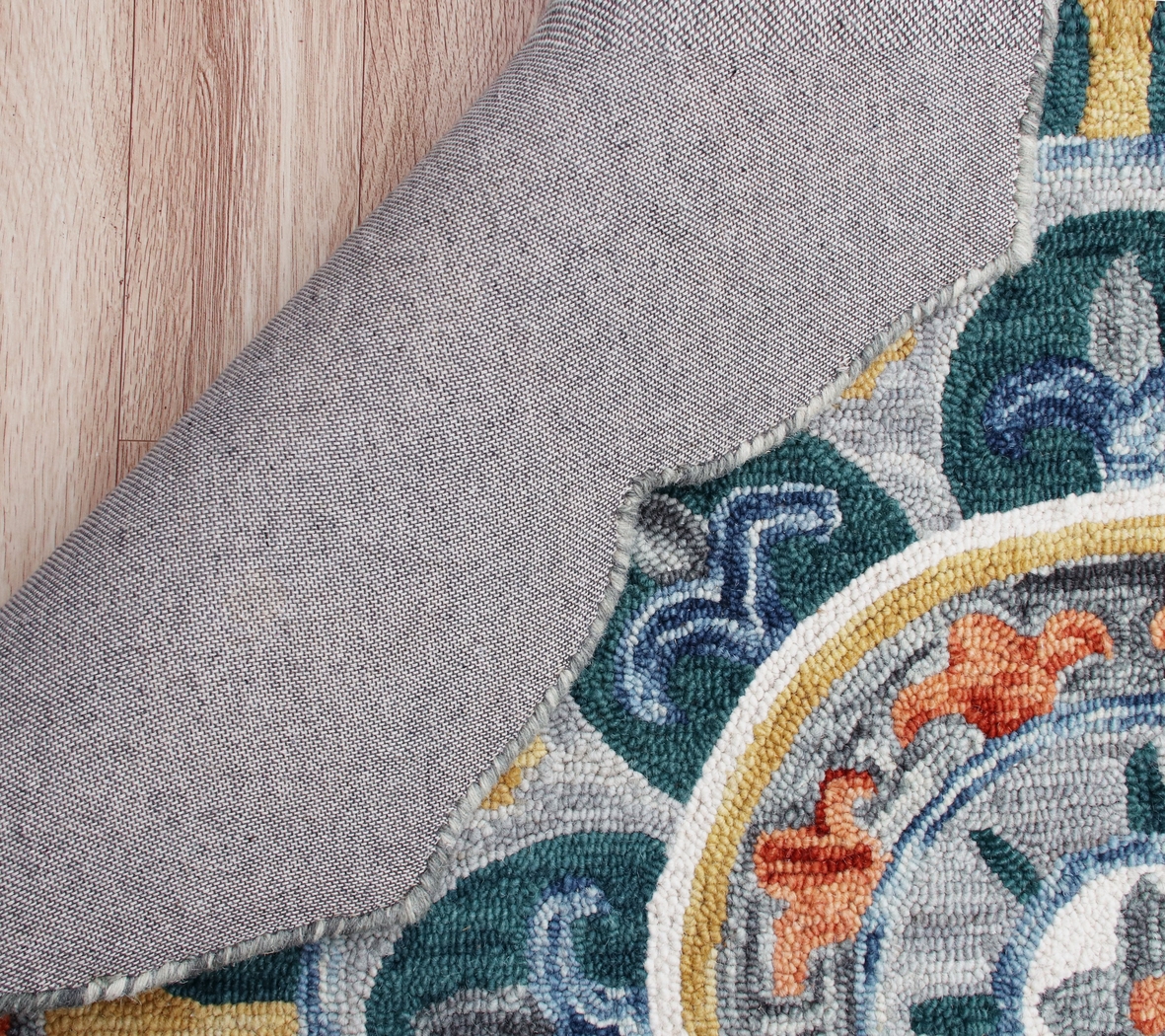 Igni Teal 4' Round Rug - Thumbnail - Image 5