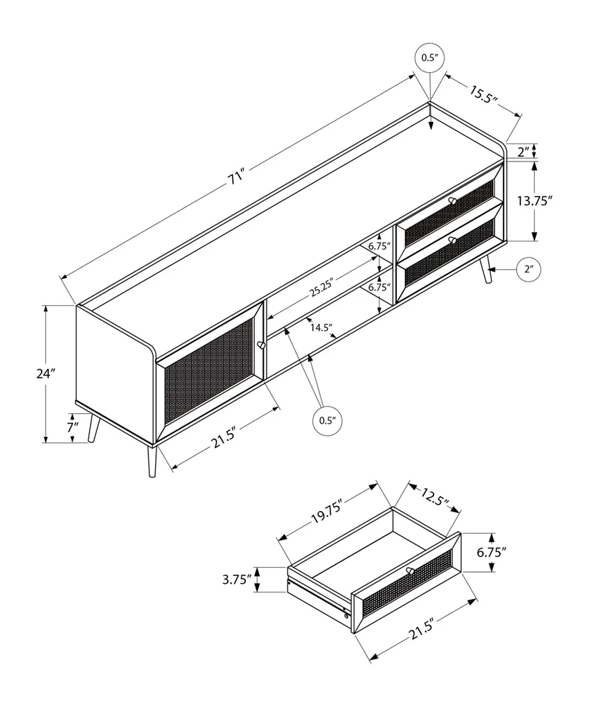 Ihiko Black 72 in. Console - Thumbnail - Image 3