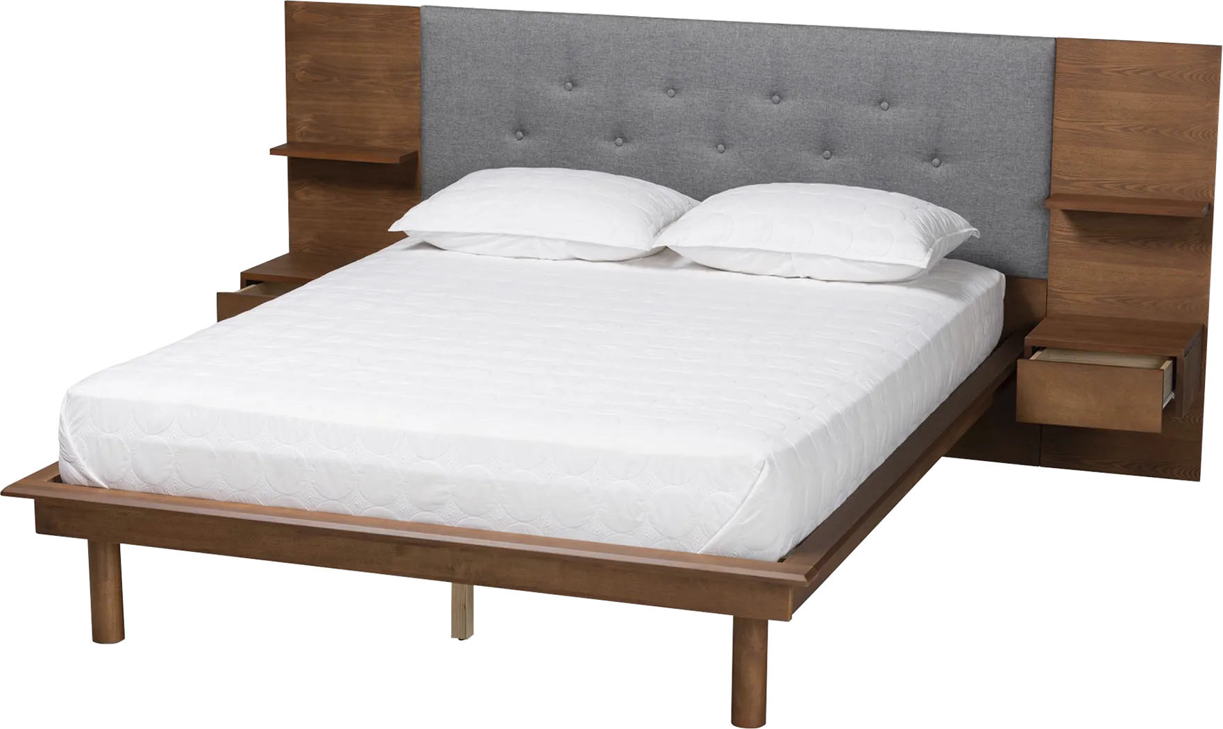 Ihrig Brown Queen Bed with Nightstands - Thumbnail - Image 4