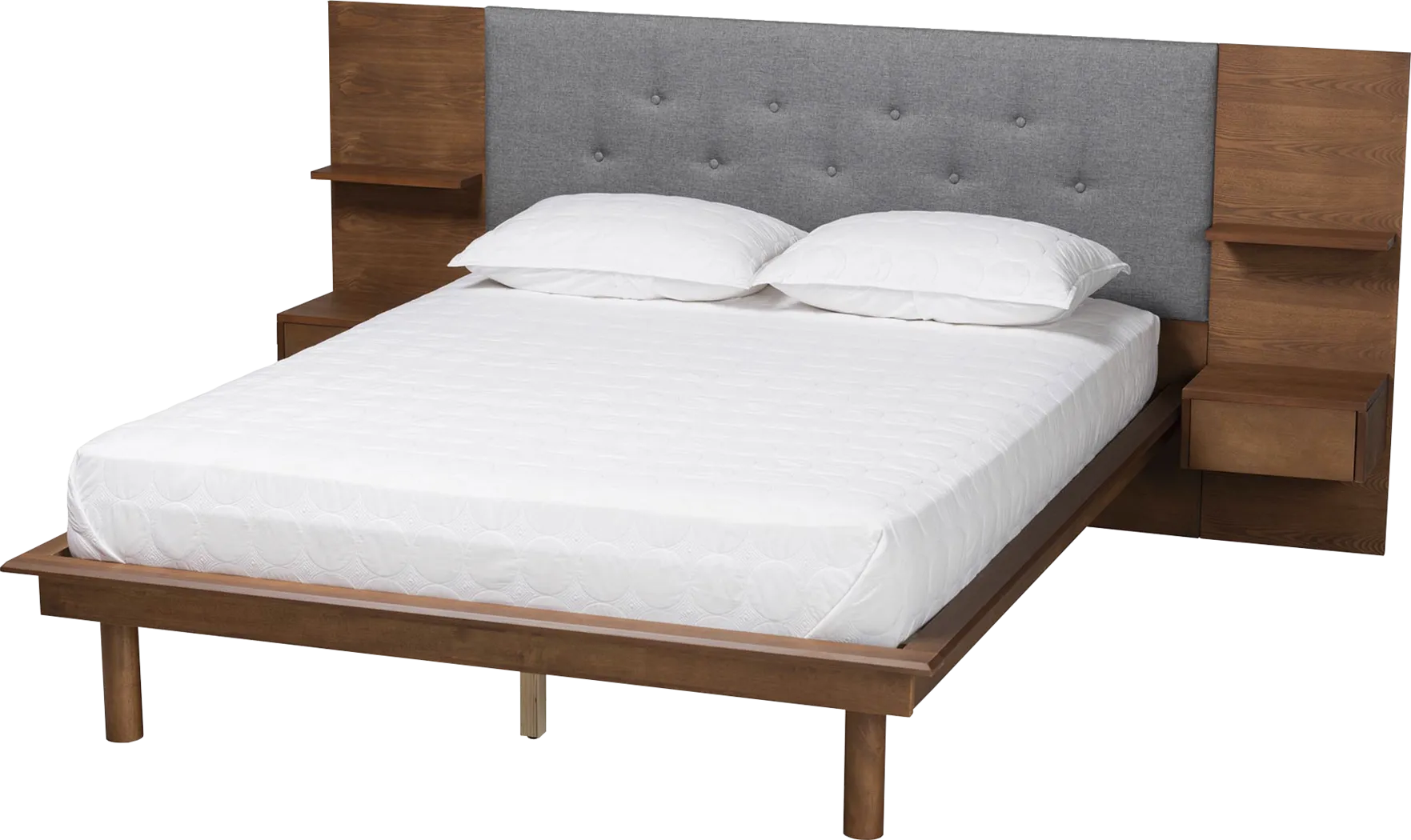 Ihrig Brown Queen Bed with Nightstands - Thumbnail - Image 1