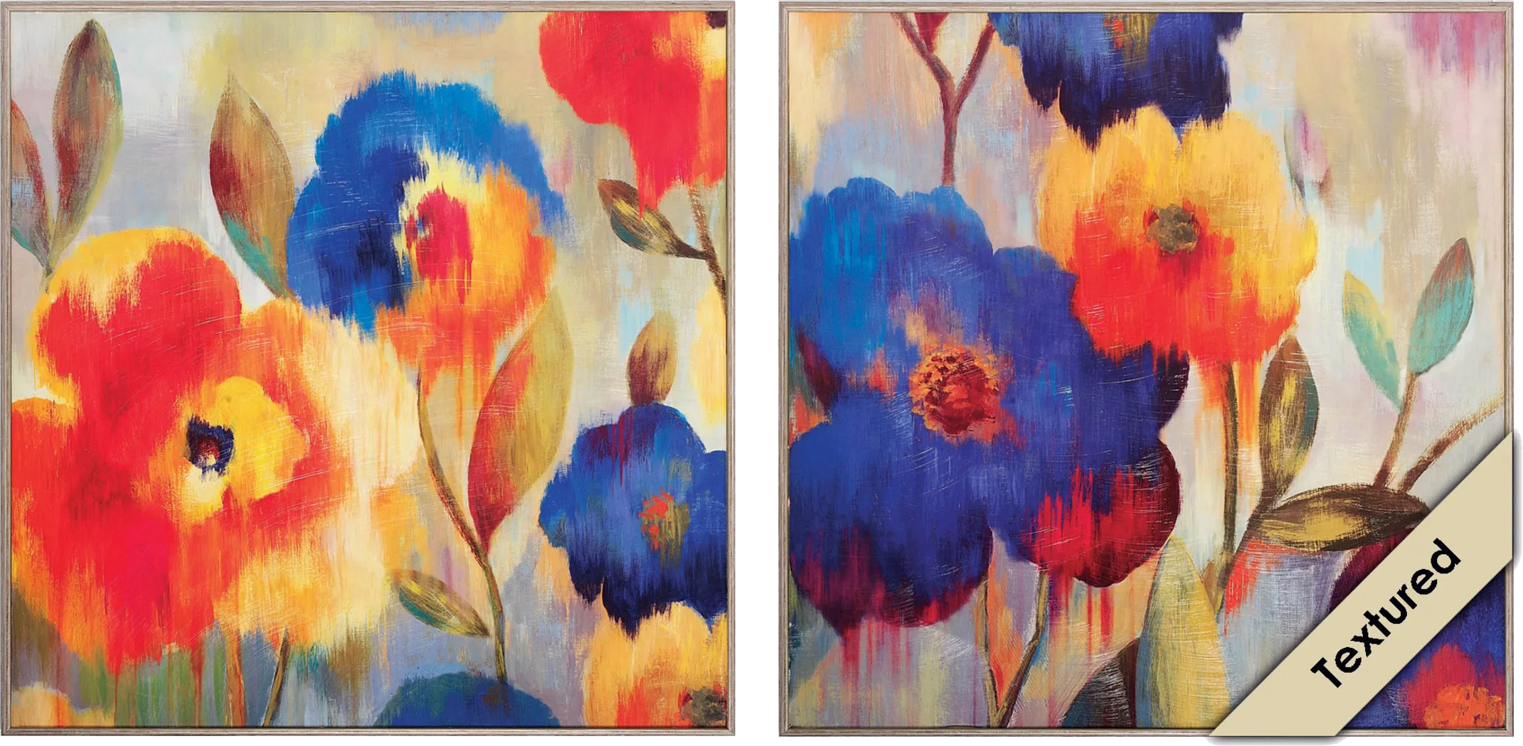 Ikat Florals Set of 2 Artwork - Thumbnail - Image 1