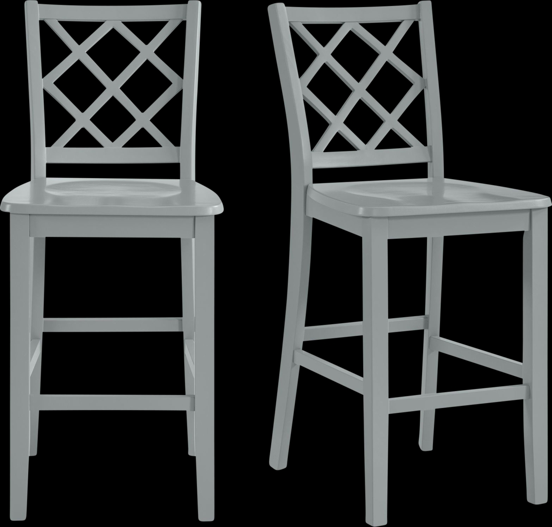 Ikenna Gray Counter Height Stool, Set of 2 - Thumbnail - Image 1