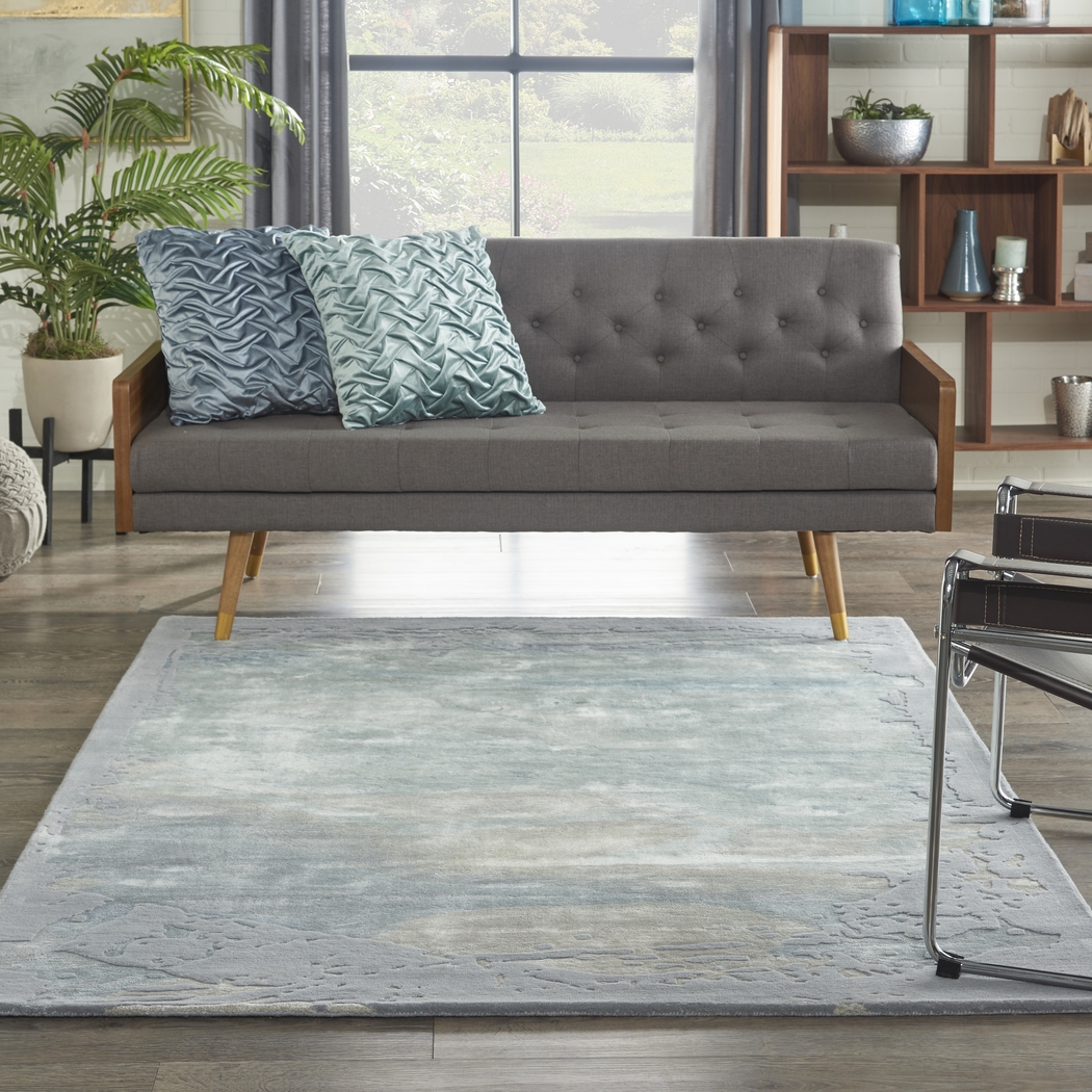 Vawix Seafoam/Silver 5'6 x 7'5 Rug - Thumbnail - Image 2