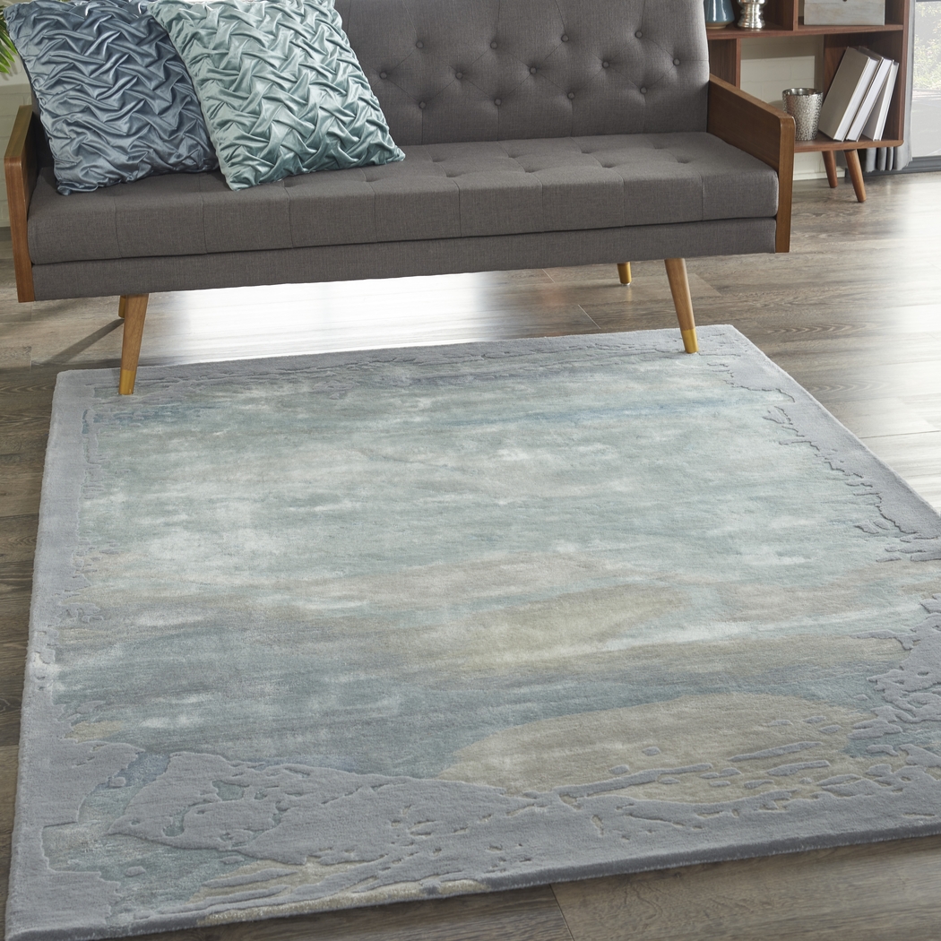Vawix Seafoam/Silver 5'6 x 7'5 Rug - Thumbnail - Image 6