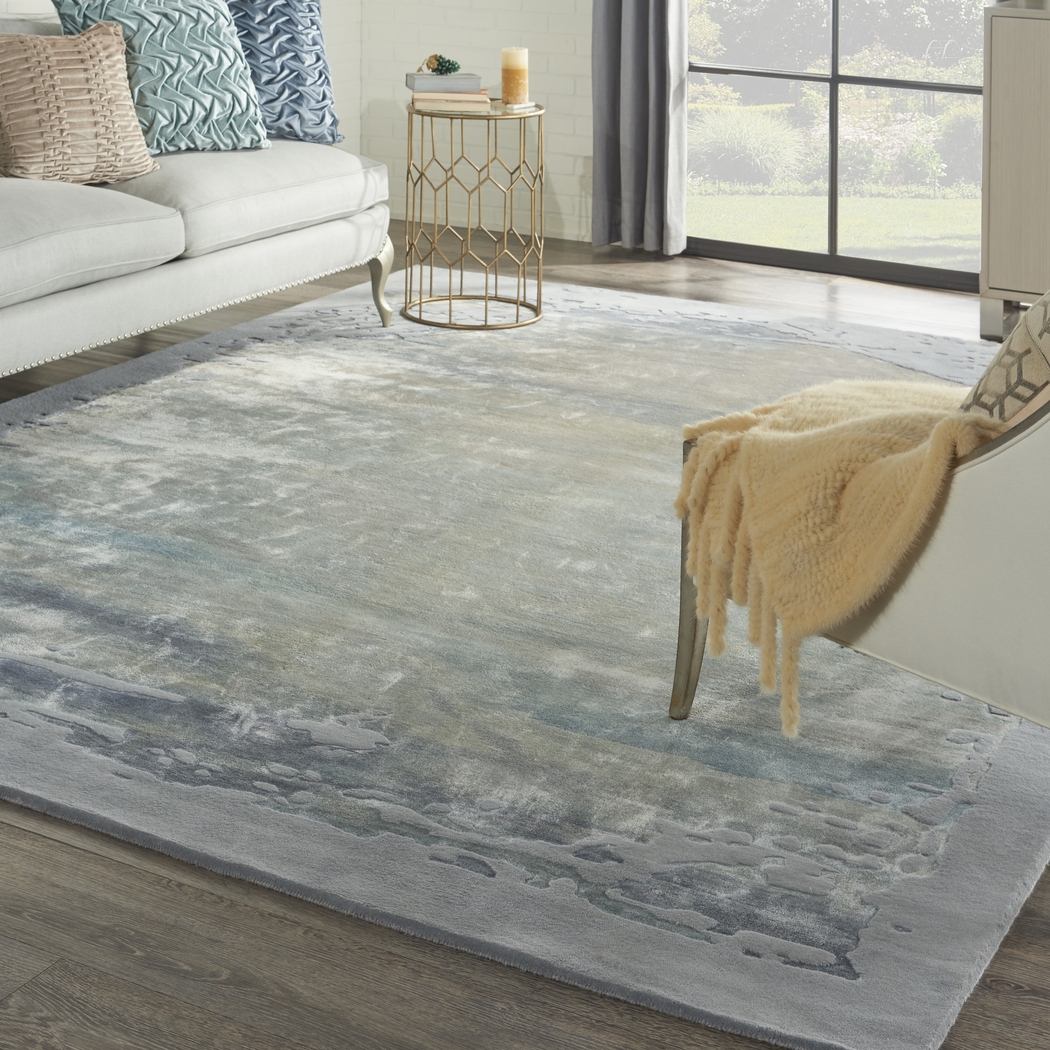 Vawix Seafoam/Silver 8'6 x 11'6 Rug - Thumbnail - Image 6