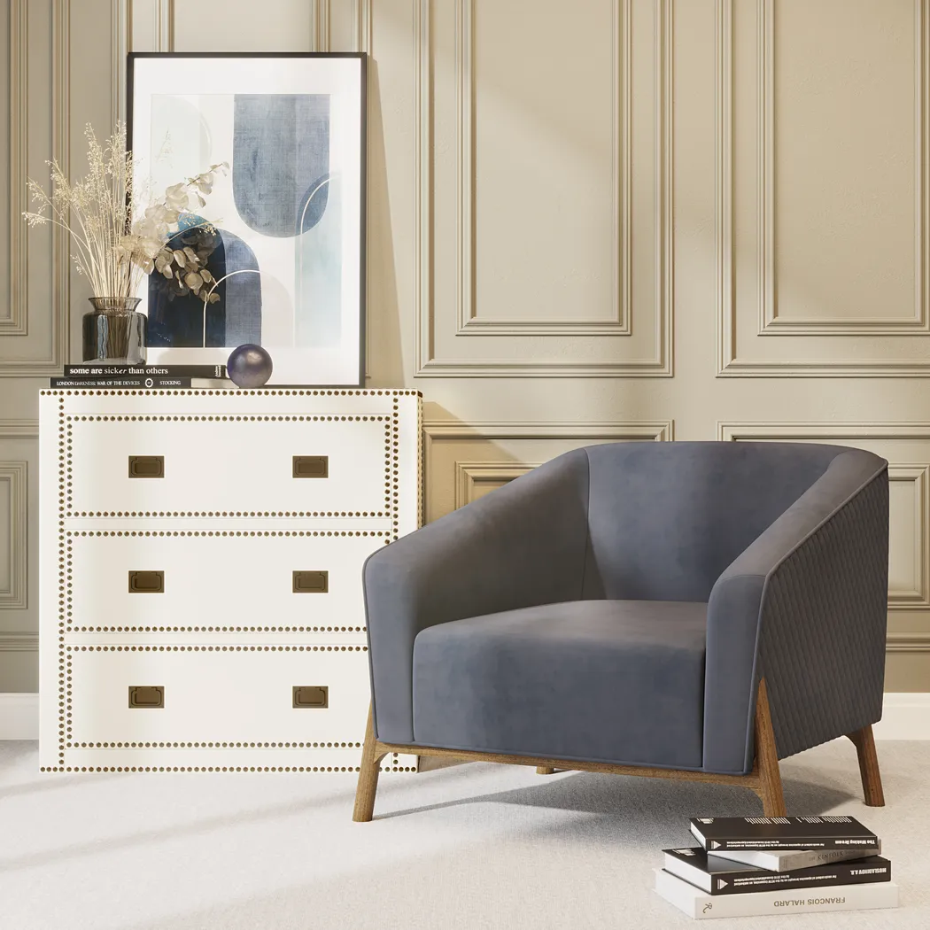 Illyan Gray Accent Chair - Thumbnail - Image 2
