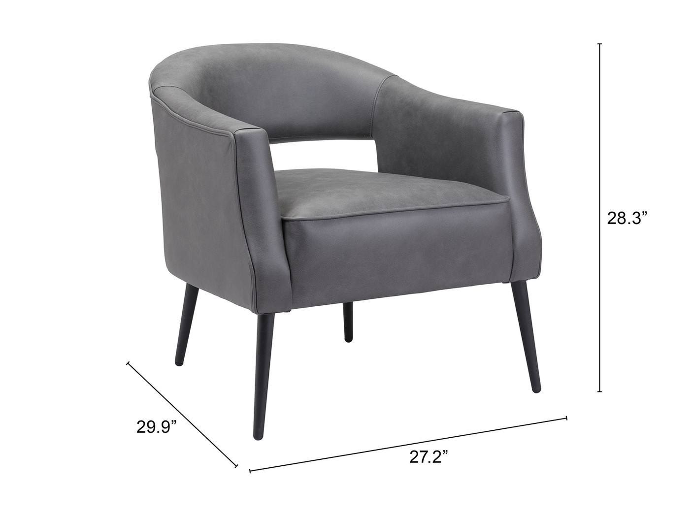Imlach Gray Accent Chair - Thumbnail - Image 9