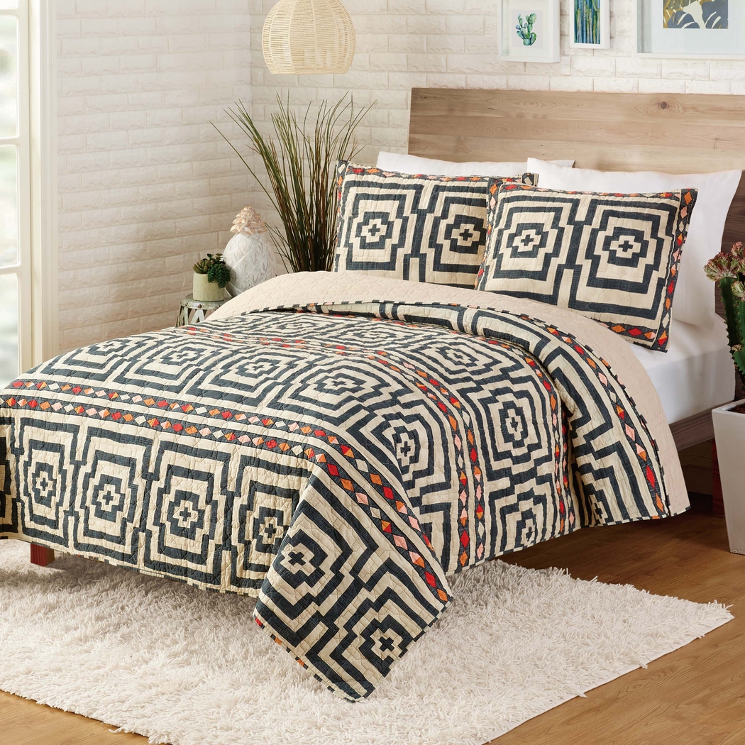 Imlay Black King 3 Pc Quilt Set - Thumbnail - Image 1