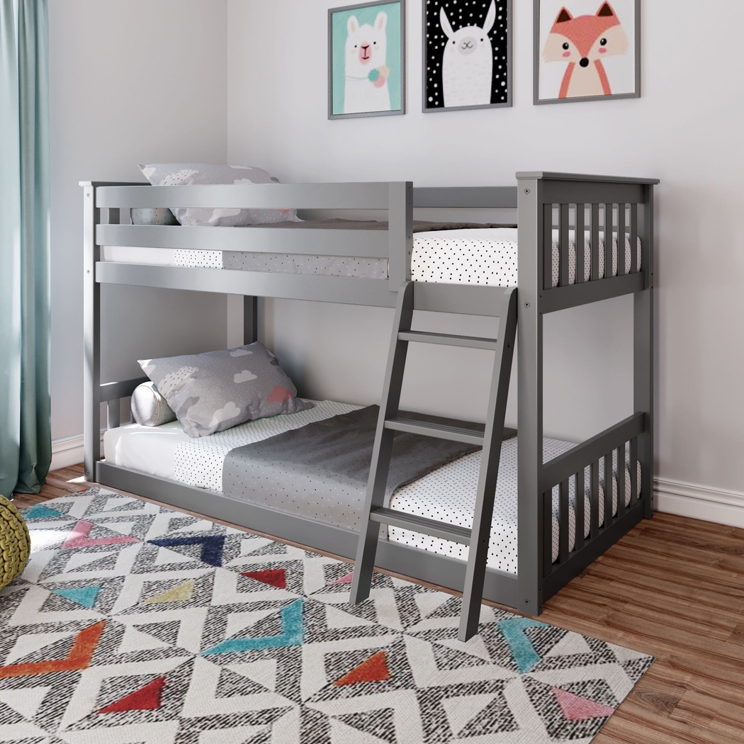 Kids Imonie Gray Twin/Twin Low Bunk Bed - Thumbnail - Image 1