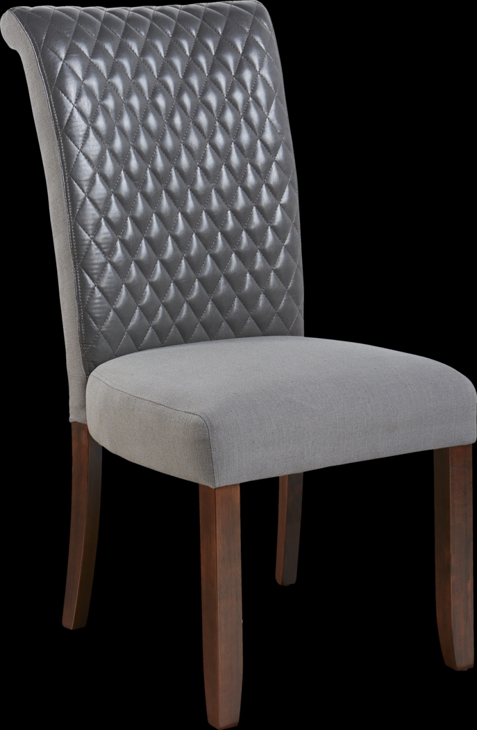 Delmon Walnut 5 Pc Oval Dining Set with Gray Chairs - Thumbnail - Image 3