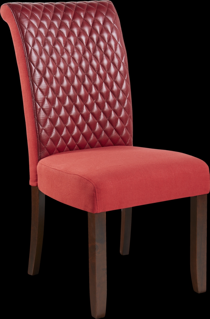 Delmon Walnut 5 Pc Oval Dining Set with Red Chairs - Thumbnail - Image 3