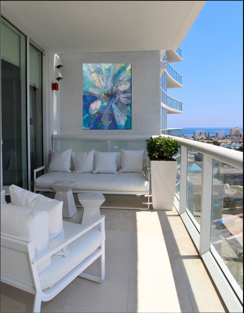 In Bloom Teal Indoor/Outdoor Wall Art - Thumbnail - Image 2