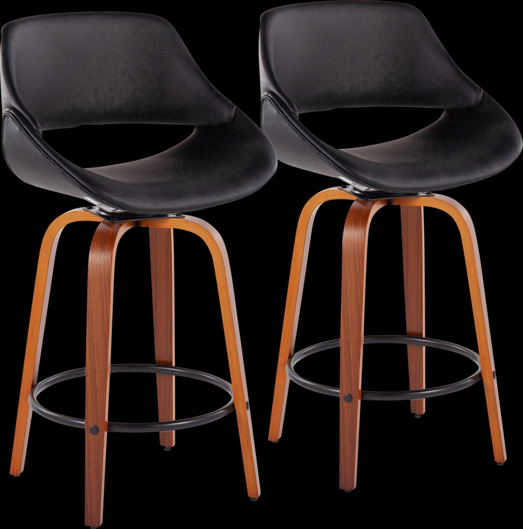 Inaran I Black Counter Height Stool, Set of 2 - Thumbnail - Image 1