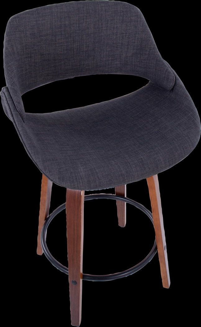 Inaran I Charcoal Swivel Counter Height Stool, Set of 2 - Thumbnail - Image 3