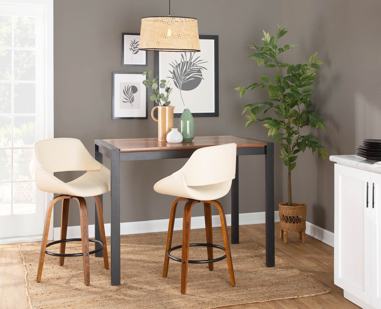 Inaran I Cream Counter Height Stool, Set of 2 - Thumbnail - Image 8