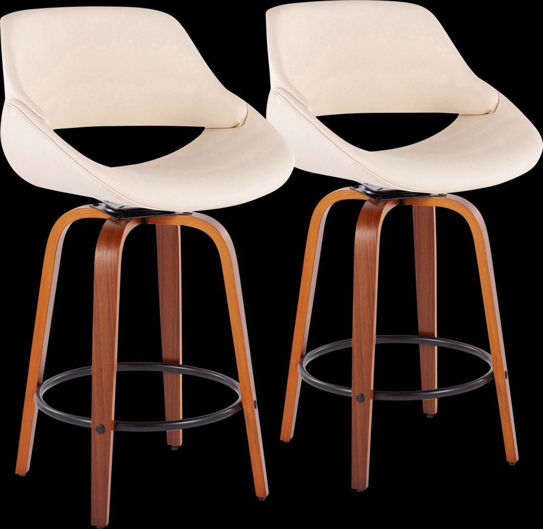 Inaran I Cream Counter Height Stool, Set of 2 - Thumbnail - Image 1