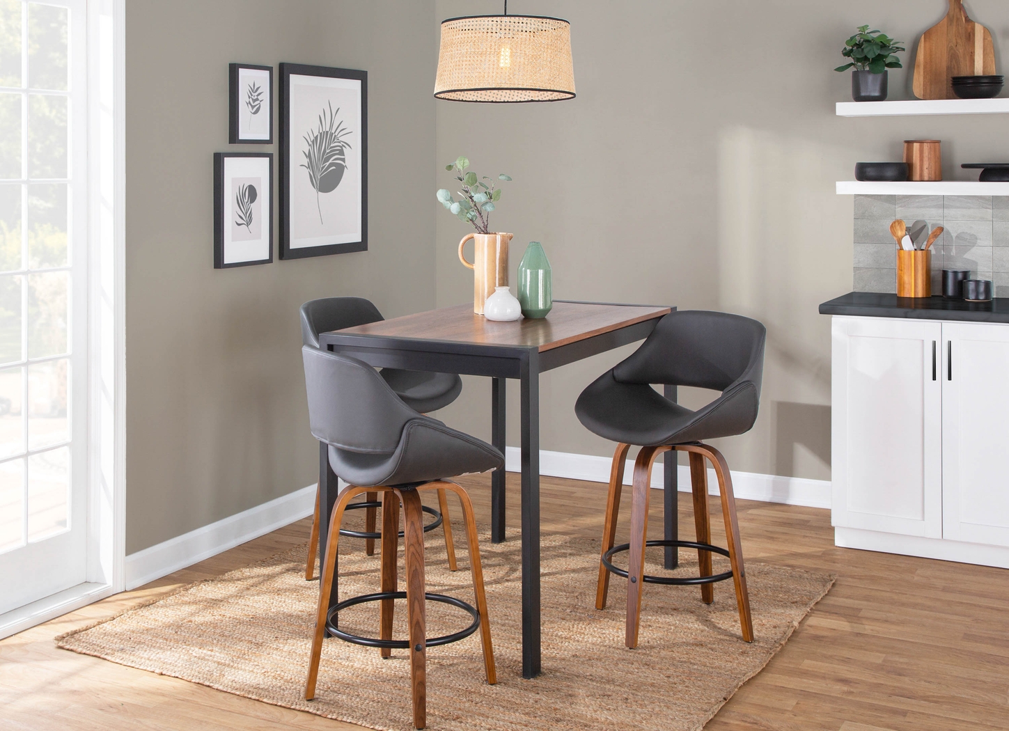 Inaran I Gray Counter Height Stool, Set of 2 - Thumbnail - Image 7