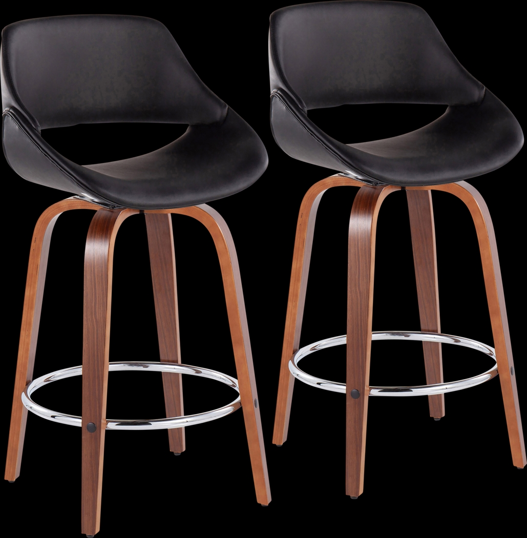 Inaran II Black Counter Height Stool, Set of 2 - Thumbnail - Image 1