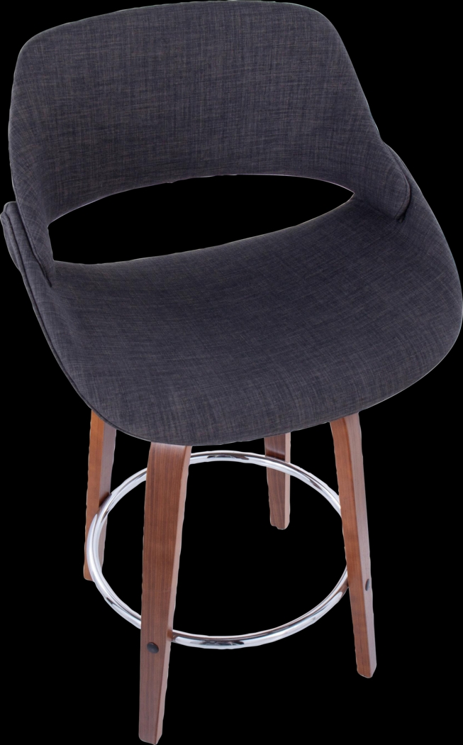 Inaran II Charcoal Swivel Counter Height Stool, Set of 2 - Thumbnail - Image 3