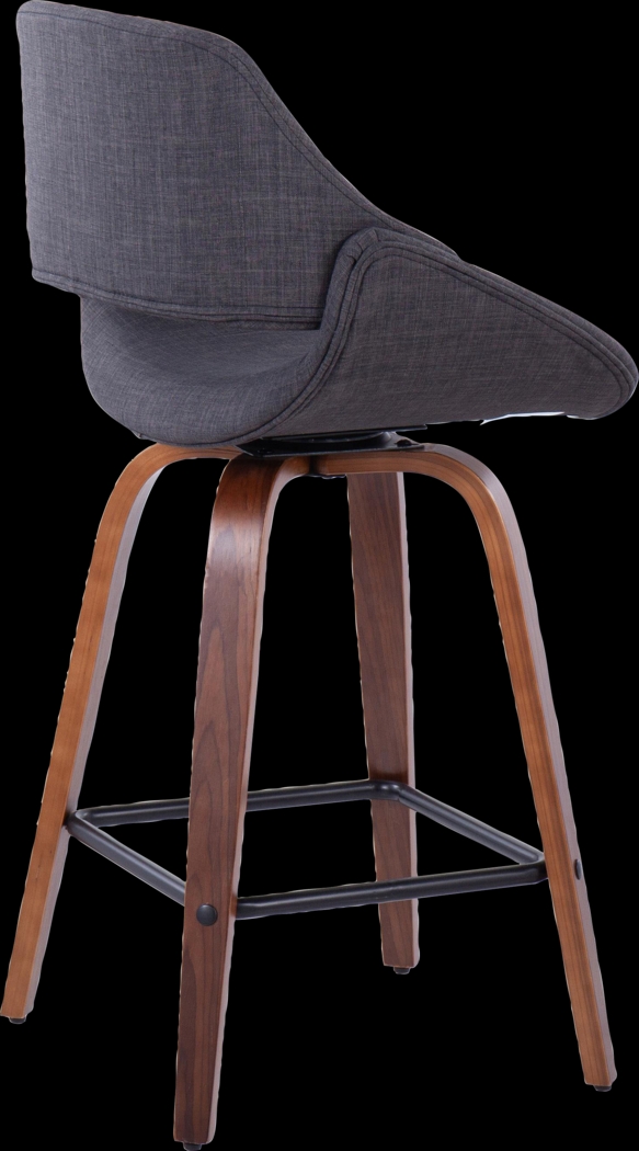 Inaran III Charcoal Swivel Counter Height Stool, Set of 2 - Thumbnail - Image 6