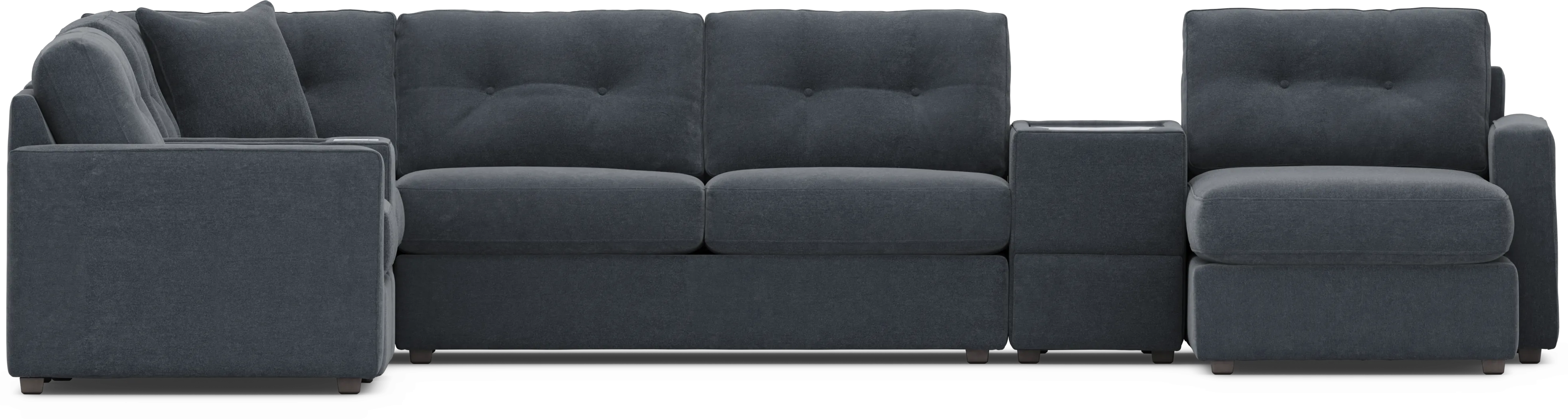 Indigo 7 Pc ModularOne Gel Foam Sleeper with Media Consoles - Thumbnail - Image 3