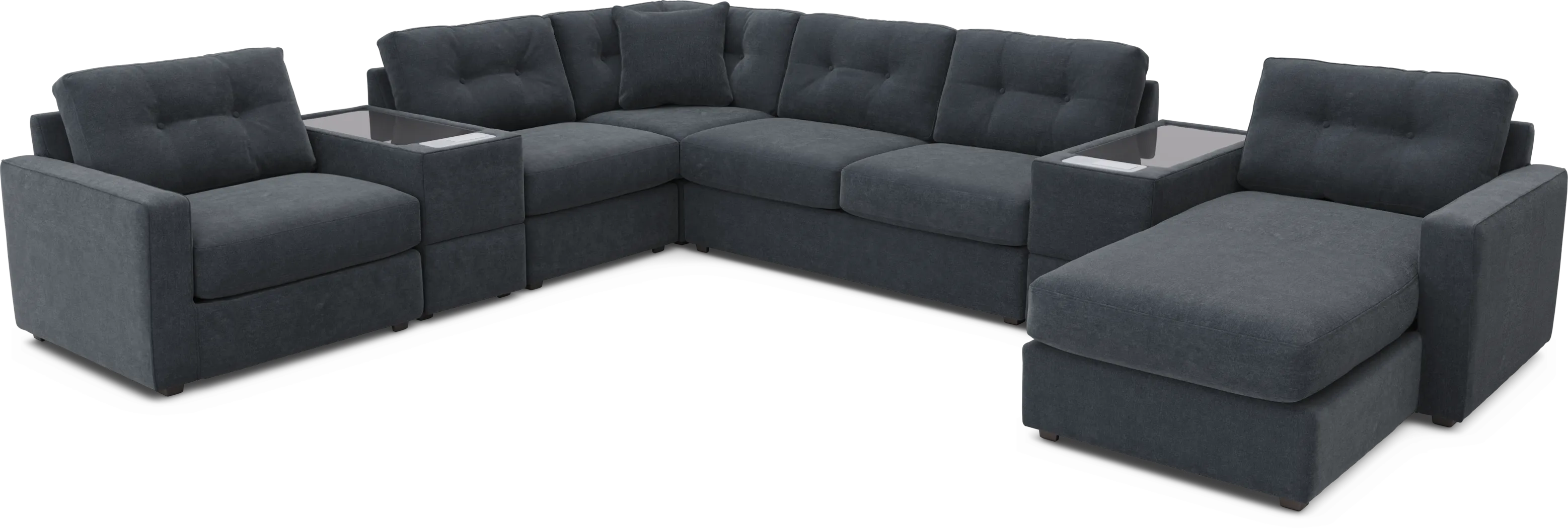 Indigo 7 Pc ModularOne Sleeper with Media Consoles - Thumbnail - Image 1