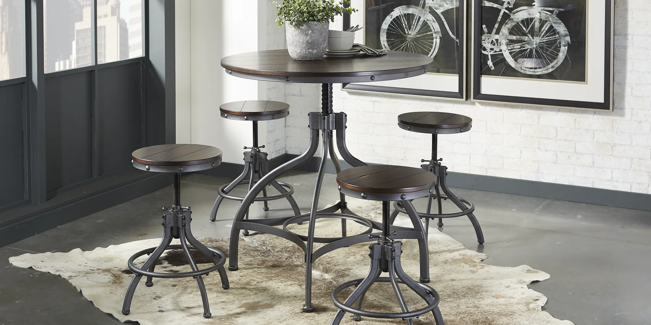 Industry Place Cherry 5 Pc Dining Set - Thumbnail - Image 1