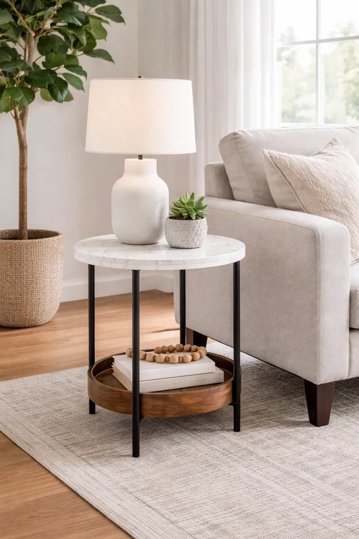 Ingol White/Brown End Table - Thumbnail - Image 2