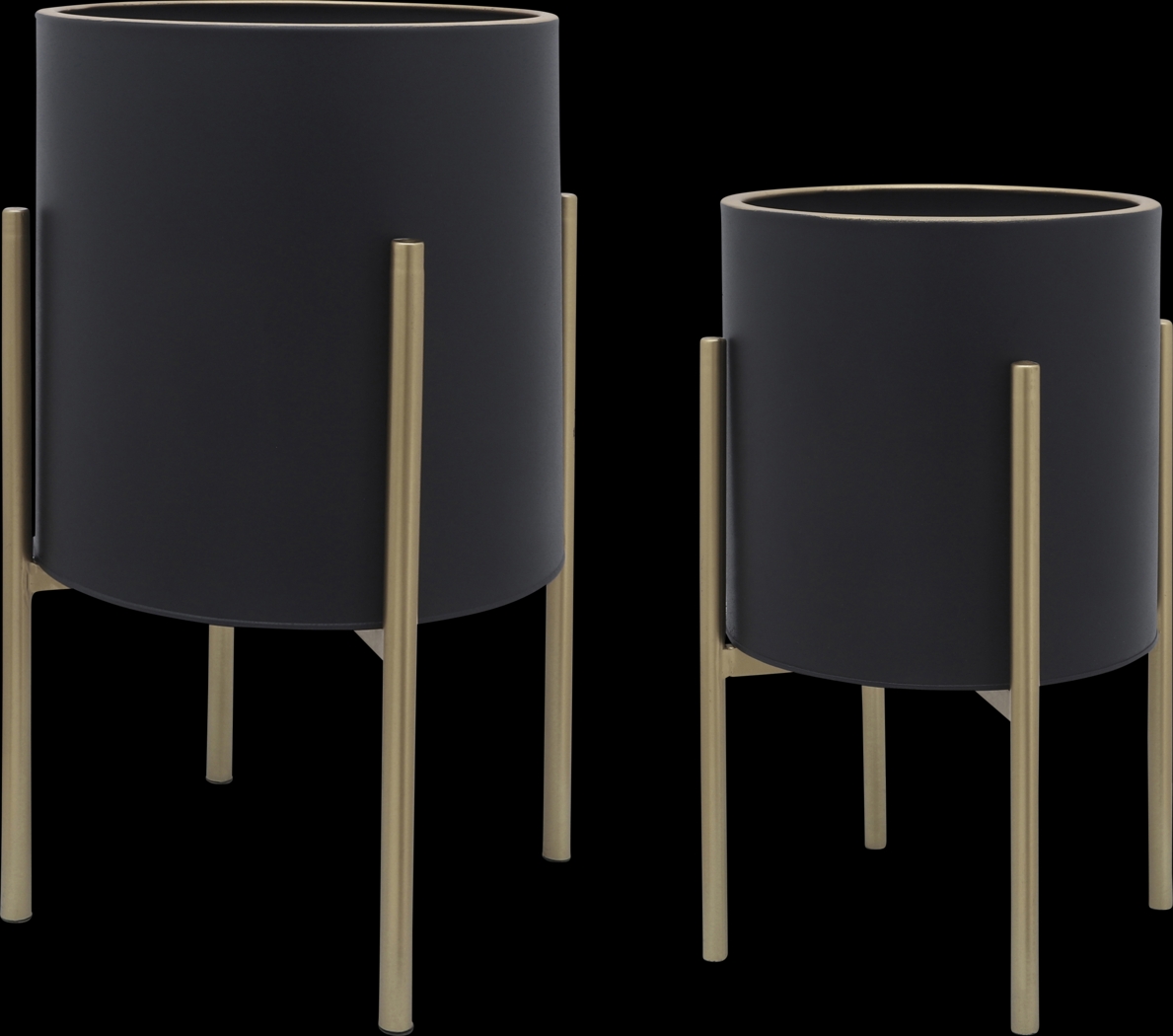 Innglenook Black Planter, Set of 2 - Thumbnail - Image 1