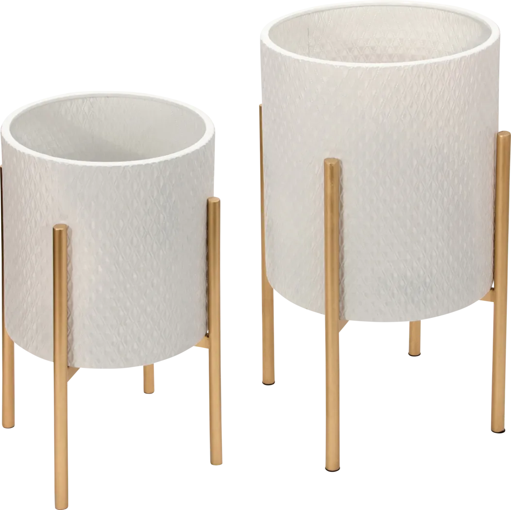 Innglenook White Planter, Set of 2 - Thumbnail - Image 1