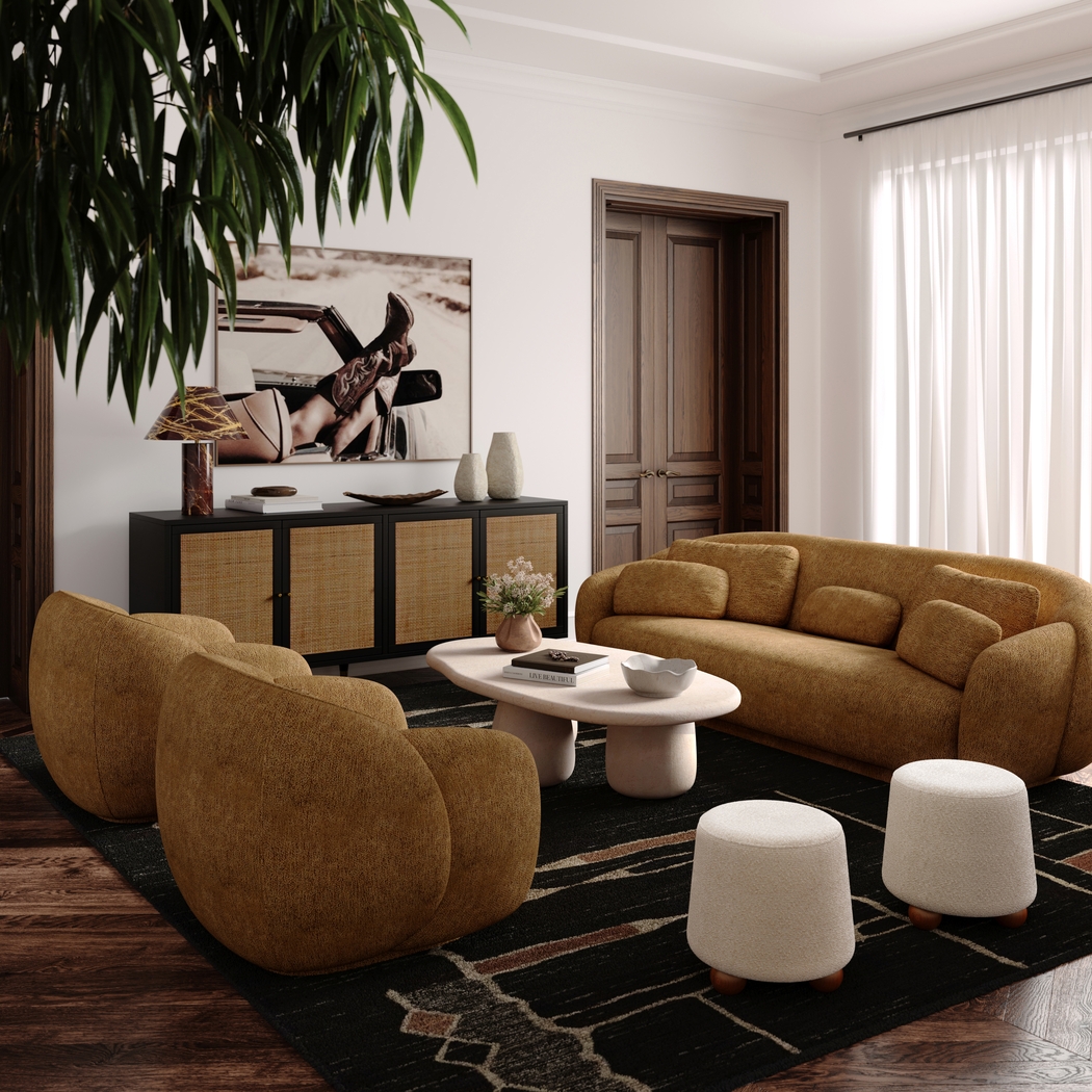 Innitou I Cream Small Ottoman - Thumbnail - Image 2