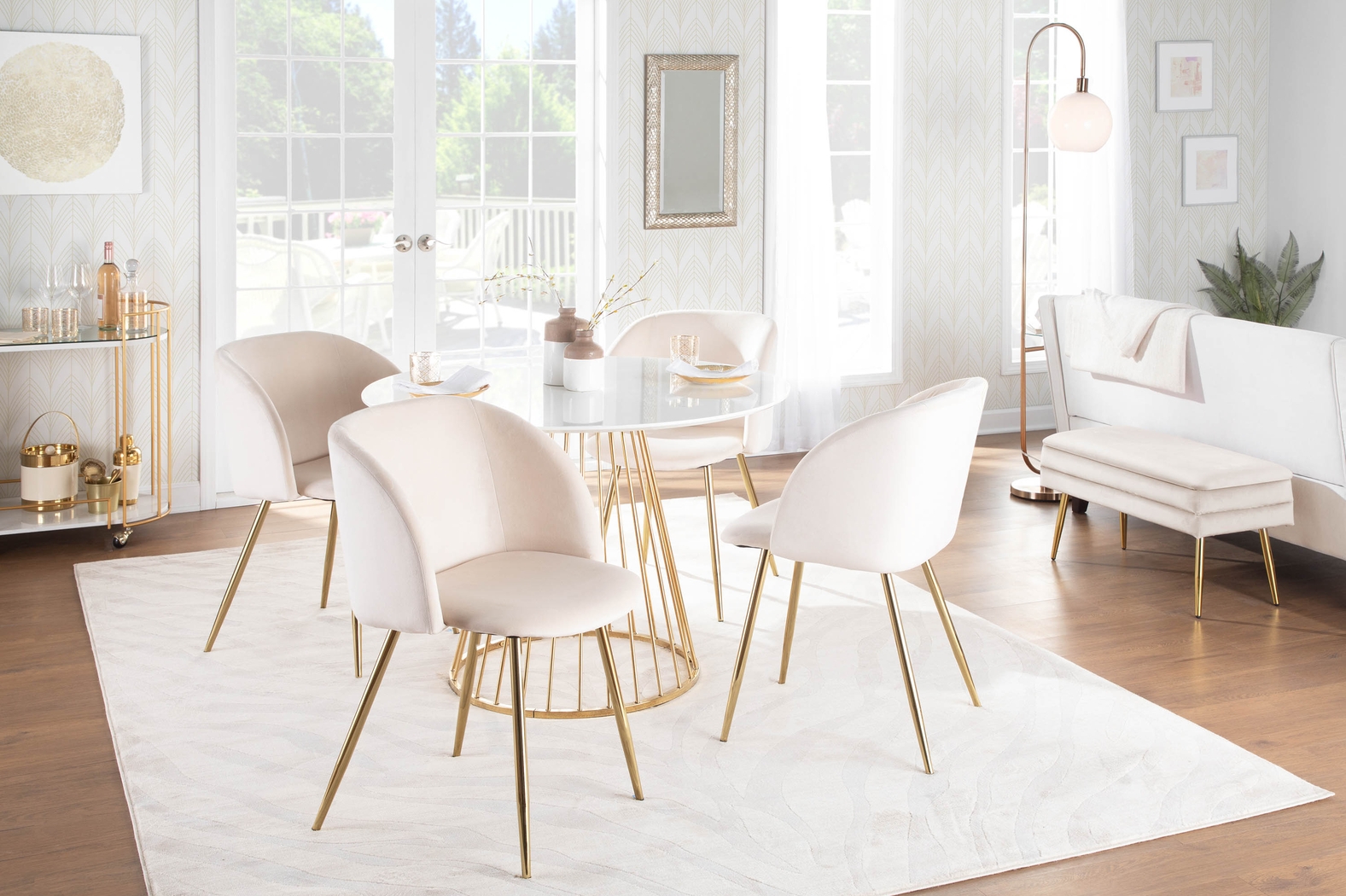 Interlaken Cream Accent Bench - Thumbnail - Image 10