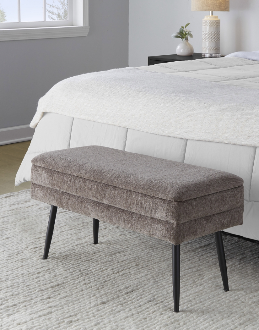 Interlaken II Brown Storage Bench - Thumbnail - Image 2