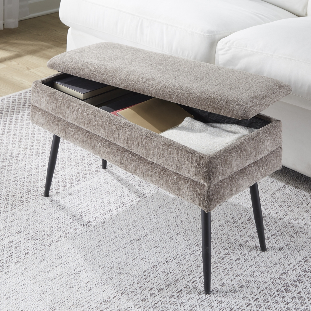 Interlaken II Brown Storage Bench - Thumbnail - Image 4