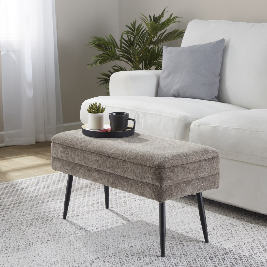 Interlaken II Brown Storage Bench - Thumbnail - Image 5