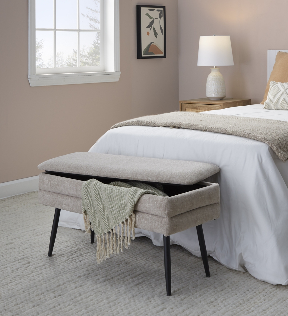 Interlaken II Light Brown Storage Bench - Thumbnail - Image 2