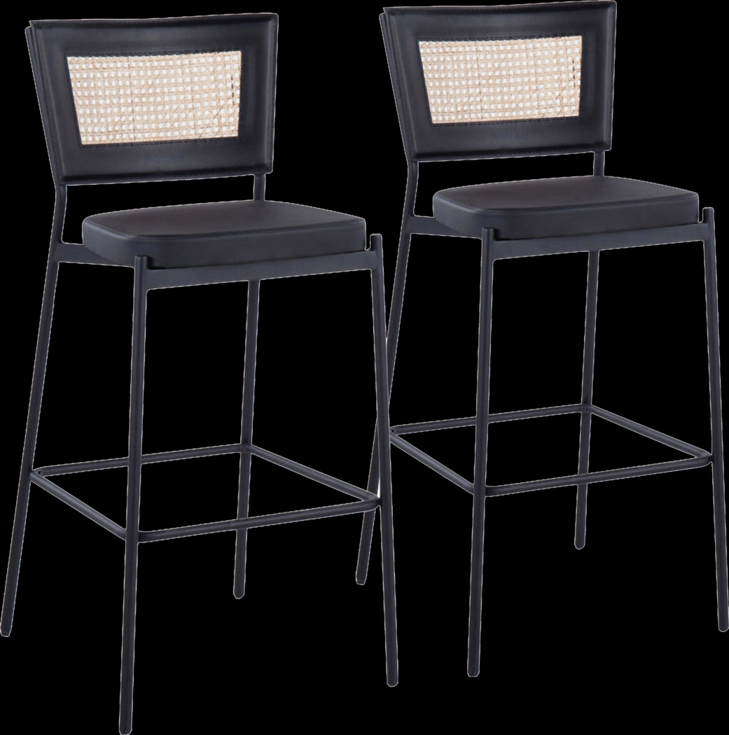 Inverary Black Barstool, Set of 2 - Thumbnail - Image 1